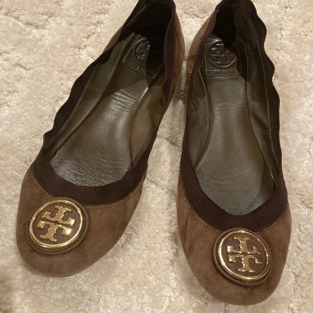 TORY BURCH CAROLINE Brown/Gold Logo